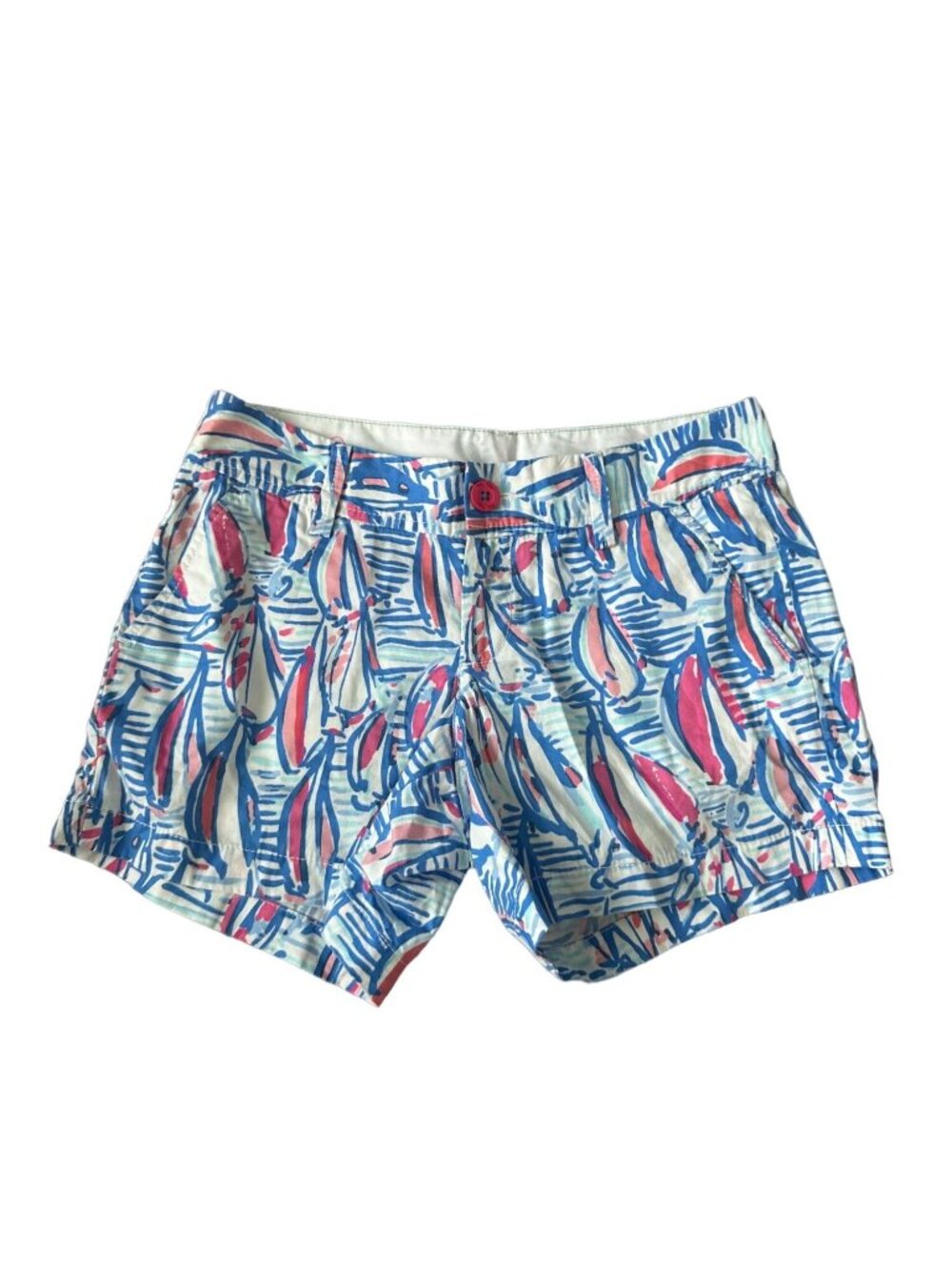 LILLY PULITZER Sailing Sailboat Print Callahan Shorts Size 2